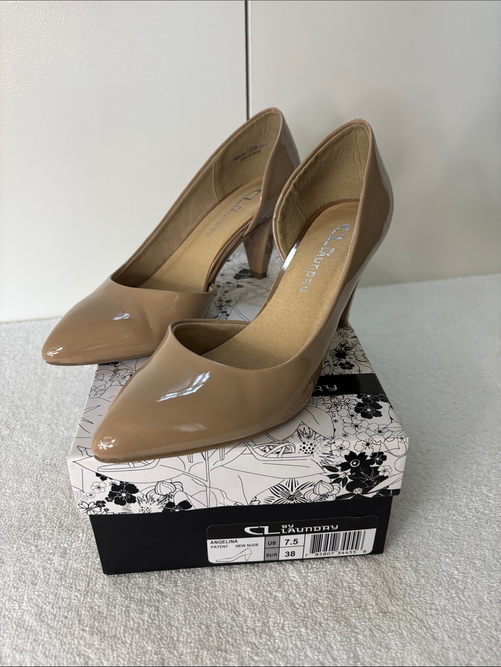 CL by Laundry Nude Patent Pointed-Toe Pumps